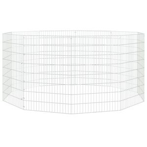 vidaXL Enclos d'animaux en libert&eacute; 10 panneaux 54x80 cm fer galvanis&eacute;