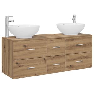 vidaXL Ensemble de mobilier de salle de bain 3 pc Ch&ecirc;ne artisanal