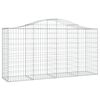 vidaXL Panier de gabions arqu&eacute; 200x50x100/120 cm Fer galvanis&eacute;