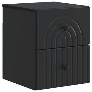 vidaXL Cabinet de chevet mural avec tiroir Noir 33 x 34,5 x 40 cm
