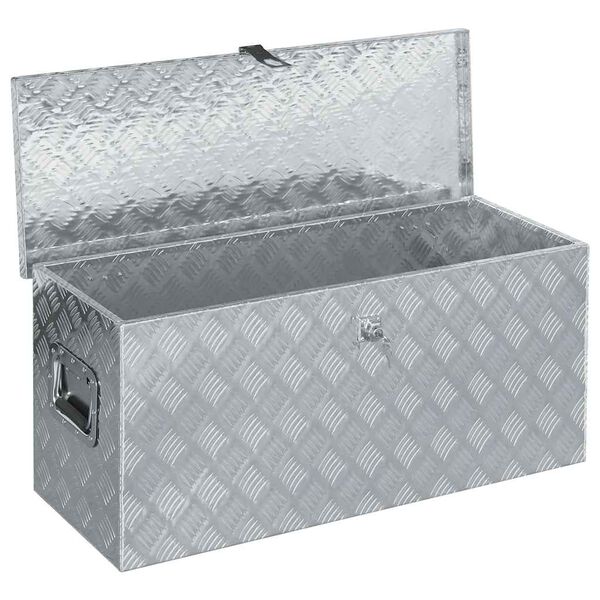 vidaXL Bo&icirc;te en aluminium 90,5x35x40 cm Argent&eacute;