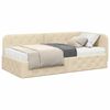 vidaXL Cadre de lit d'angle avec matelas Cr&egrave;me 90 x 200 cm tissu