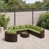vidaXL Salon de jardin 10 pcs avec coussins marron r&eacute;sine tress&eacute;e