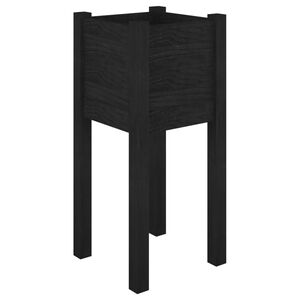 vidaXL Jardini&egrave;re d'ext&eacute;rieur Noir 31x31x70 cm Bois de pin massif