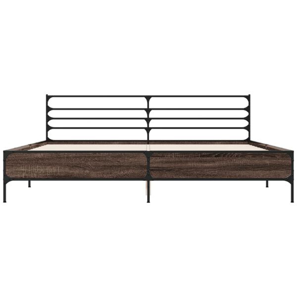 vidaXL Cadre de lit sans matelas ch&ecirc;ne marron 200x200 cm