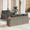 vidaXL Ensemble de canap&eacute; de jardin 6 pcs Gris Poly Rattan