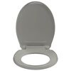 vidaXL Si&egrave;ge de toilette &agrave; fermeture en douceur Gris Ovale