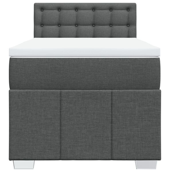 vidaXL Sommier &agrave; lattes de lit et matelas Gris fonc&eacute; 90x190 cm Tissu