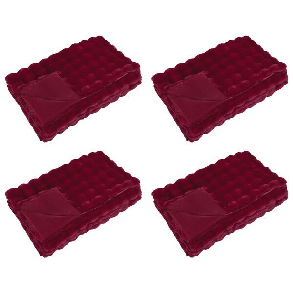 vidaXL Couverture antid&eacute;rapante en fausse de lapin Olite 4 pcs