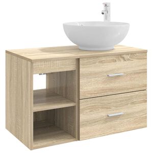 vidaXL Ensemble de mobilier de salle de bain 2 pcs Ch&ecirc;ne Sonoma