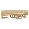 vidaXL Ensemble de canap&eacute;s d'ext&eacute;rieur 7 pc Blanc et Beige Polyester