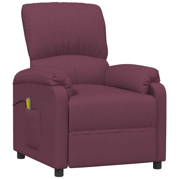 vidaXL Fauteuil de massage Violet Tissu