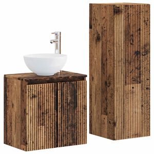 vidaXL Ensemble de mobilier de salle de bain 2 pc Bois ancien