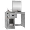 vidaXL Coiffeuse et miroir gris b&eacute;ton 90x50x132,5 cm bois d'ing&eacute;nierie