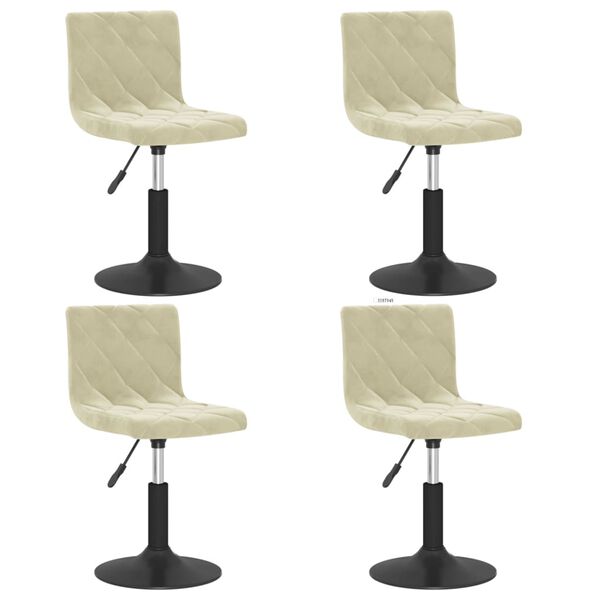 vidaXL Chaises &agrave; manger pivotantes lot de 4 Cr&egrave;me Velours