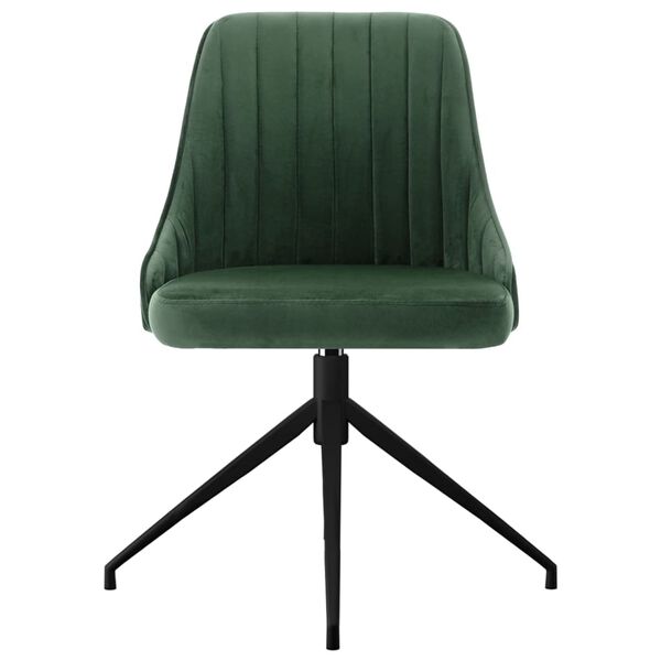 vidaXL Chaises &agrave; manger lot de 4 Vert fonc&eacute; Velours