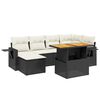 vidaXL Salon de jardin 7 pcs avec coussins noir r&eacute;sine tress&eacute;e