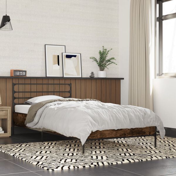 vidaXL Cadre de lit sans matelas ch&ecirc;ne fum&eacute; 90x200 cm
