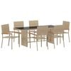 vidaXL Ensemble de salle &agrave; manger pour jardin 7 pc Beige polyrotin