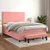 vidaXL Sommier &agrave; lattes de lit avec matelas Rose 140x200 cm Velours