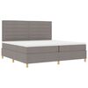 vidaXL Lit &agrave; ressorts avec matelas Taupe 200 x 200 cm tissu