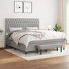 vidaXL Sommier &agrave; lattes de lit avec matelas Gris clair 180x200cm Tissu