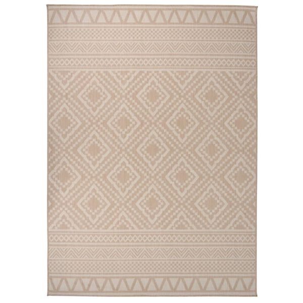 vidaXL Tapis à tissage plat d'extérieur 200x280 cm Rayures brunes