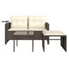 vidaXL Salon de jardin avec coussins 3 pcs marron r&eacute;sine tress&eacute;e