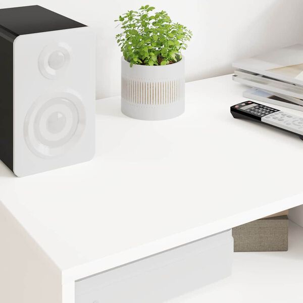 vidaXL Meuble TV avec tiroir Blanc 100 x 48 x 43 cm Bois d'ing&eacute;nierie