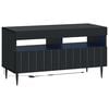 vidaXL Meuble TV LED Noir Bois d'ing&eacute;nierie