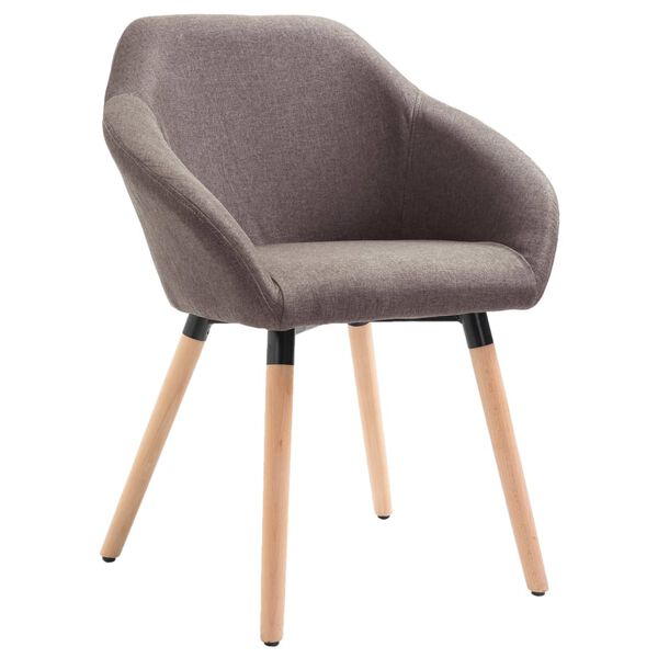 vidaXL Chaises &agrave; manger lot de 4 taupe tissu