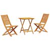 vidaXL Ensemble bistro pliant 3 pcs Marron Bois d'Acacia Massif