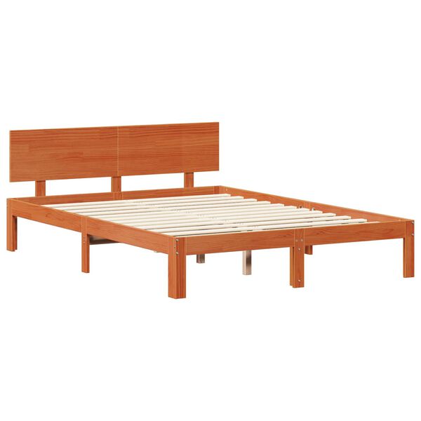 vidaXL Cadre de lit avec stockage 2 pcs Cire marron Bois de Pin Massif