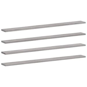 vidaXL &Eacute;tag&egrave;res murales 4 pcs sonoma gris 100x10x1,5cm bois ing&eacute;nierie