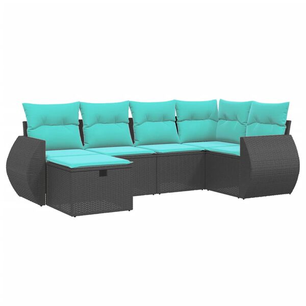 vidaXL Salon de jardin avec coussins 7 pcs gris r&eacute;sine tress&eacute;e