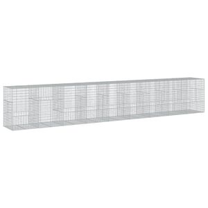 vidaXL Panier gabion avec couvercle 900x100x150 cm fer galvanis&eacute;