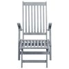 vidaXL Chaise longue d'ext&eacute;rieur repose-pied et coussin Acacia solide