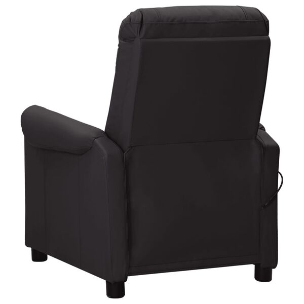 vidaXL Fauteuil de massage Noir Similicuir