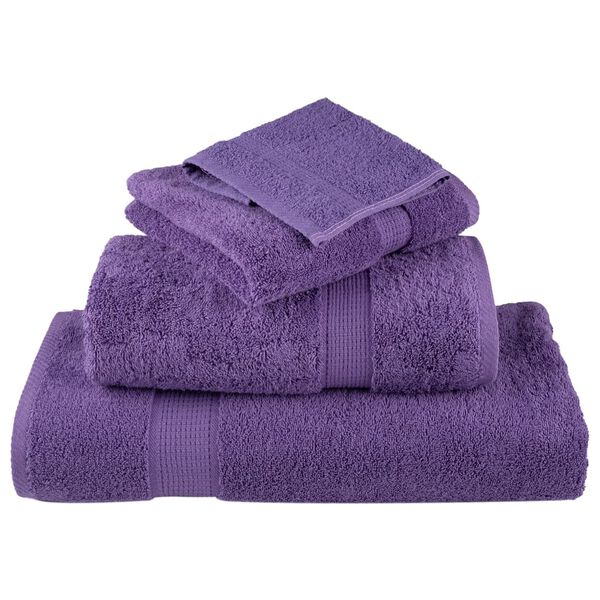 vidaXL Essuie-mains de qualit&eacute; sup&eacute;rieure SOLUND 4 pcs violet 600 g/m&sup2;