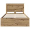 vidaXL Cadre de lit avec tiroir Ch&ecirc;ne artisan 135 x 190 cm Pin massif