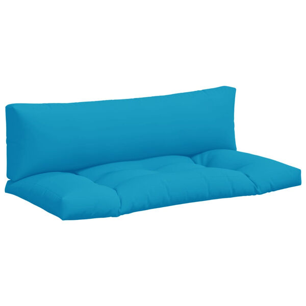 vidaXL Coussins de palette lot de 2 bleu clair tissu