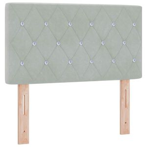 vidaXL T&ecirc;te de lit Gris clair 80 cm Velours