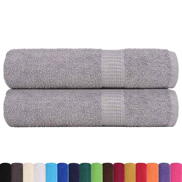 vidaXL Essuie-mains FROGN 2 pcs gris 50x100 cm 360 g/m&sup2;