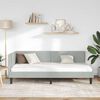 vidaXL Cadre de lit d'angle avec t&ecirc;te de lit Gris clair 90 cm x 190 cm