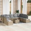 vidaXL Ensemble de canap&eacute; de jardin 9 pcs Beige et Gris clair