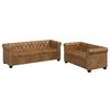 vidaXL Ensemble de canap&eacute; Chesterfield &agrave; 2 et 3 places marron