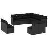vidaXL Salon de jardin 11 pcs avec coussins noir r&eacute;sine tress&eacute;e