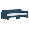 vidaXL Lit de jour avec lit gigogne et matelas bleu 80x200 cm velours