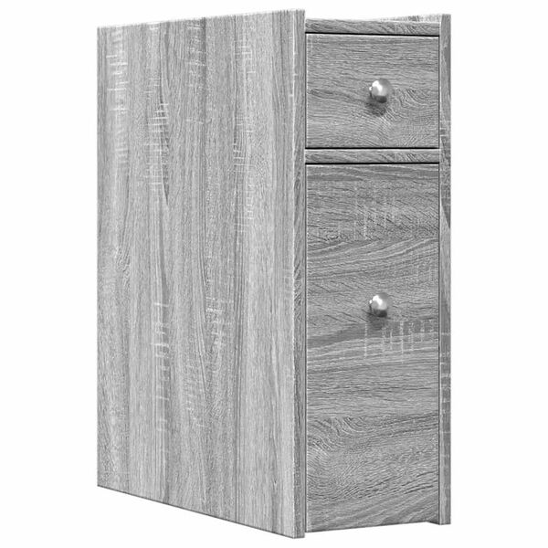 vidaXL Armoire de salle de bain étroite avec roulettes sonoma gris