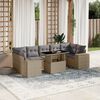 vidaXL Salon de jardin avec coussins 8 pcs beige r&eacute;sine tress&eacute;e